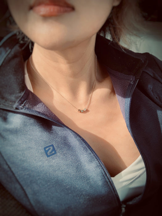 Tiny Golden Cube Necklace