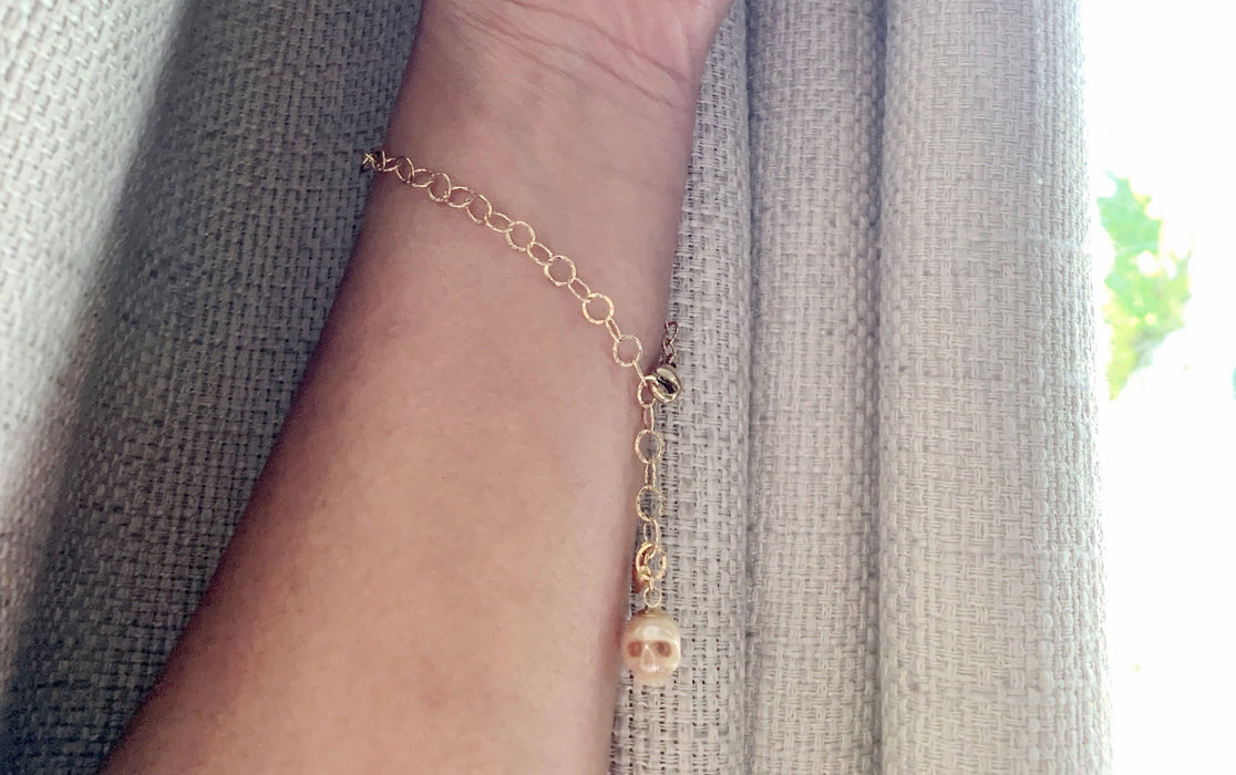 Pearl Skull Bracelet