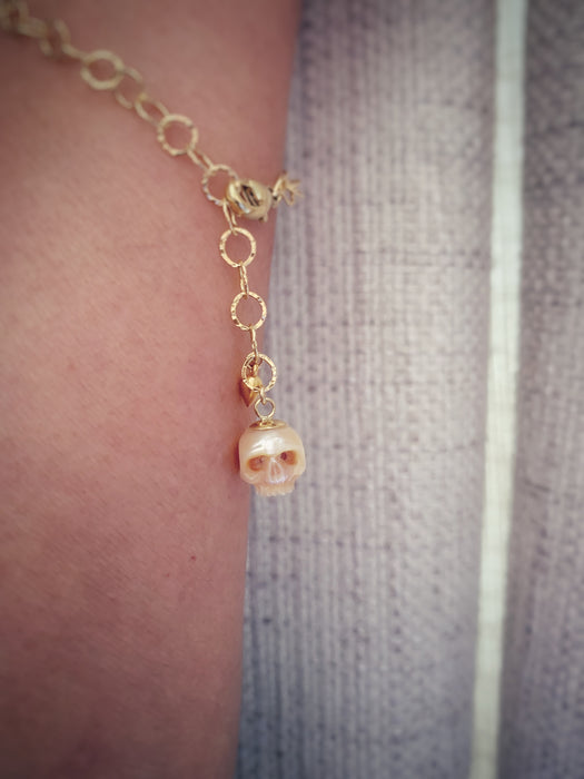 Pearl Skull Bracelet