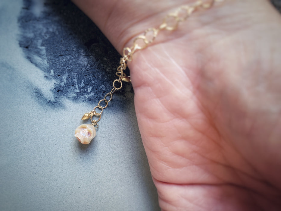 Pearl Skull Bracelet