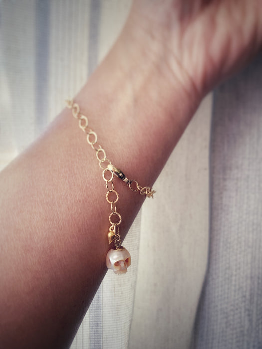 Pearl Skull Bracelet
