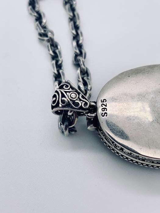 Blue Pietersite Oval Locket Necklace