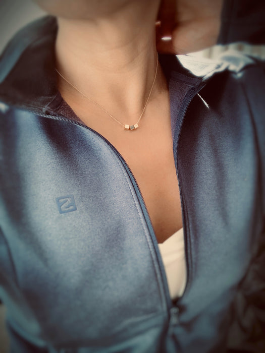 Tiny Golden Cube Necklace