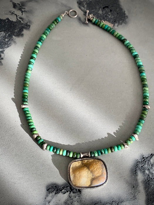 Druzy and Turquoise Necklace