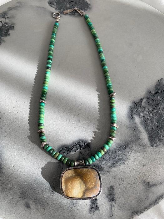 Druzy and Turquoise Necklace