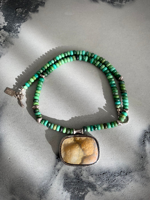 Druzy and Turquoise Necklace