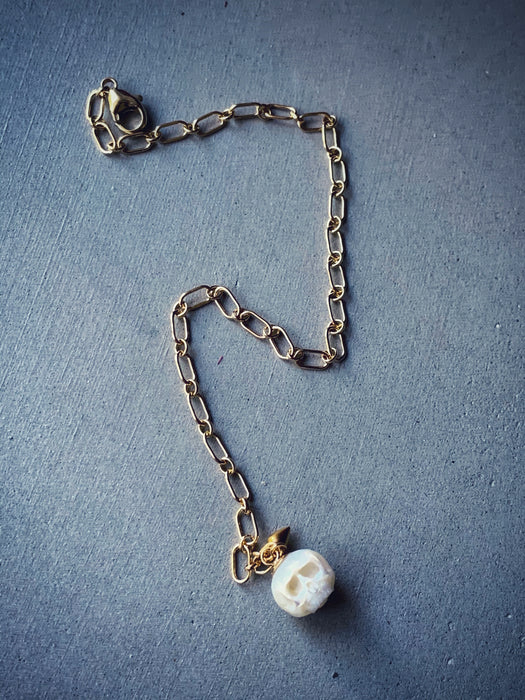 Pearl Skull Bracelet