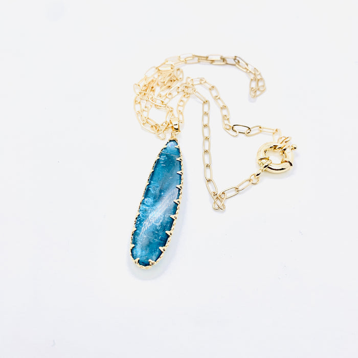 Teal Blue Kyanite Necklace