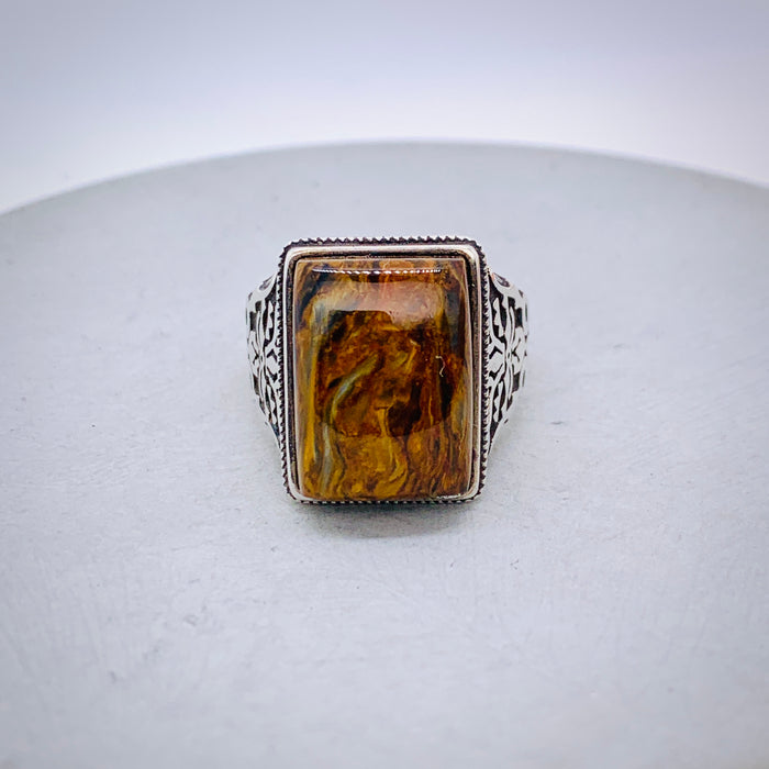 Namibian Golden Pietersite Ring