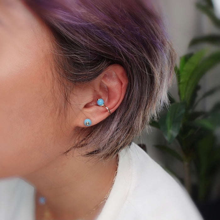 The Turquoise Bead Ear Studs/Cuffs