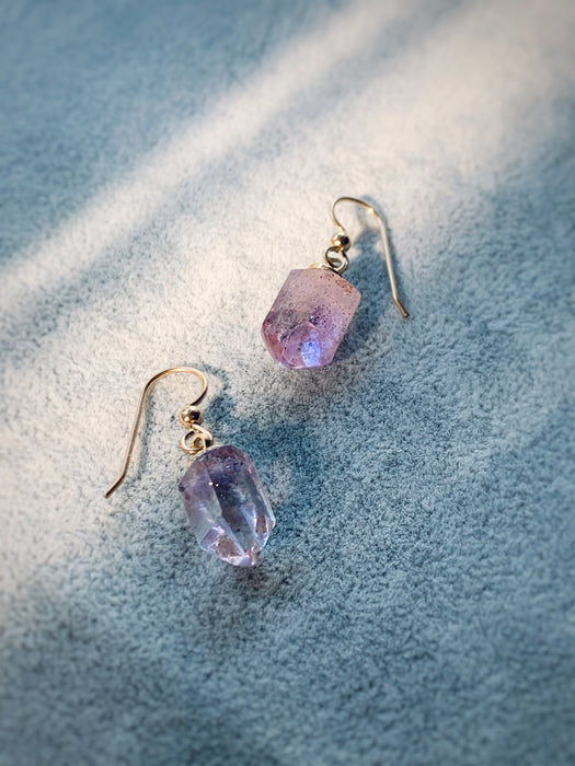 Brandberg Amethyst Crystal Earrings