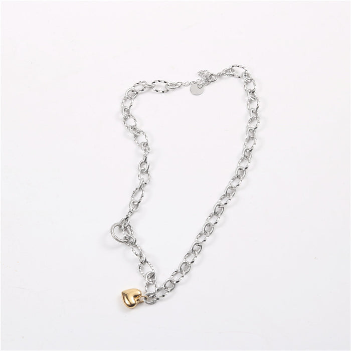 The Twisted Link With Golden Heart Necklace