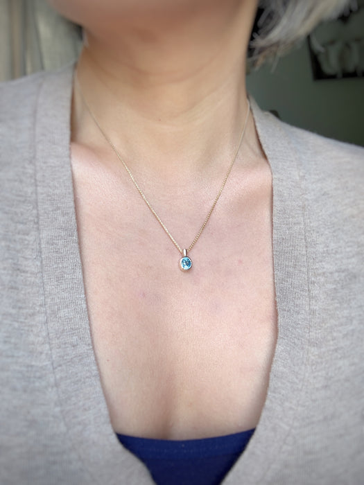 Natural Blue Zircon Necklace