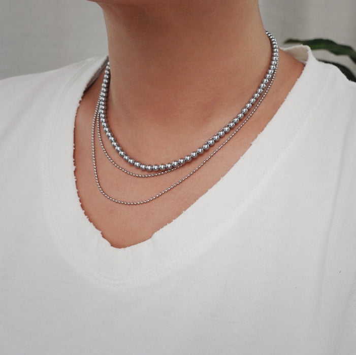 The Grey Pearl Multi-Chain Necklace