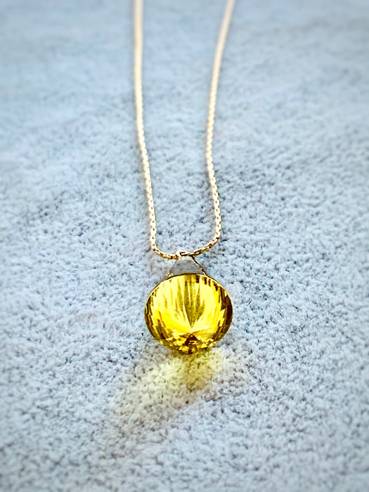 Citrine Water Drop Crystal Necklace