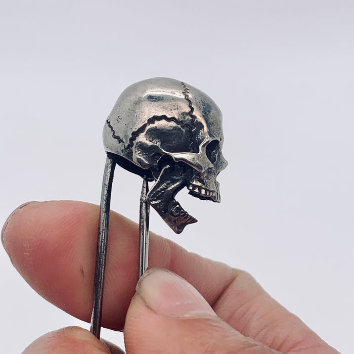 Silver Skull Brooch