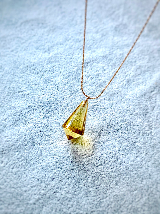 Citrine Water Drop Crystal Necklace