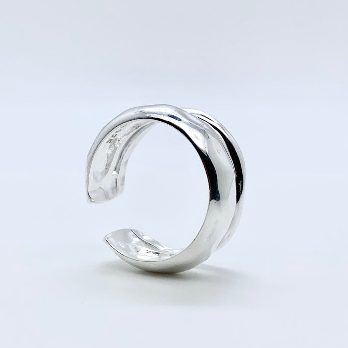 Irregular Double Loop Textured Ring