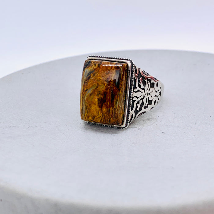 Namibian Golden Pietersite Ring