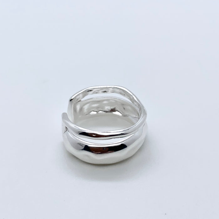 Irregular Double Loop Textured Ring