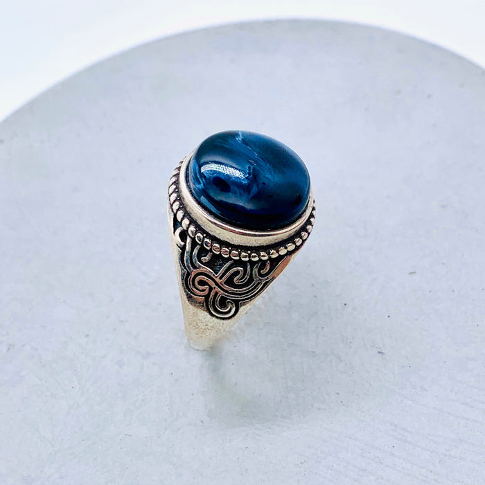 Namibian Blue Pietersite Ring