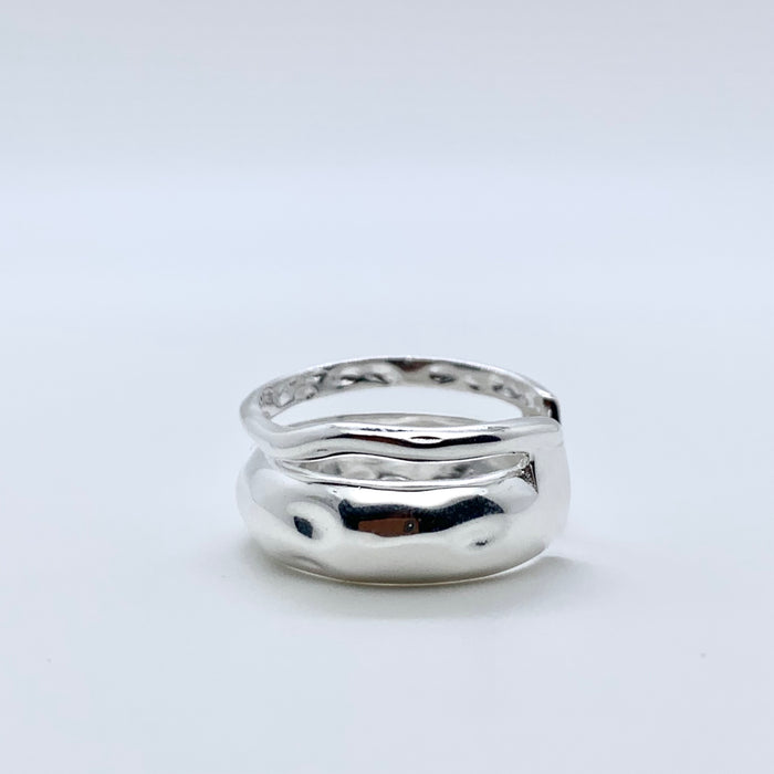 Irregular Double Loop Textured Ring