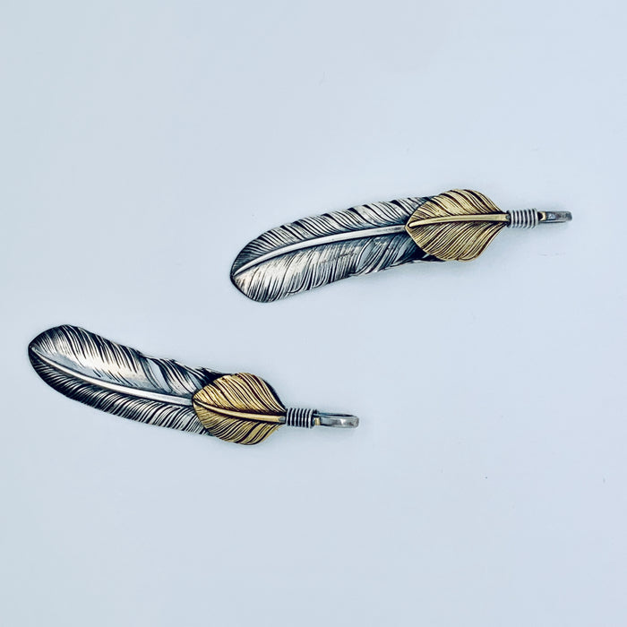 Silver Feather with Brass Kwai Fan