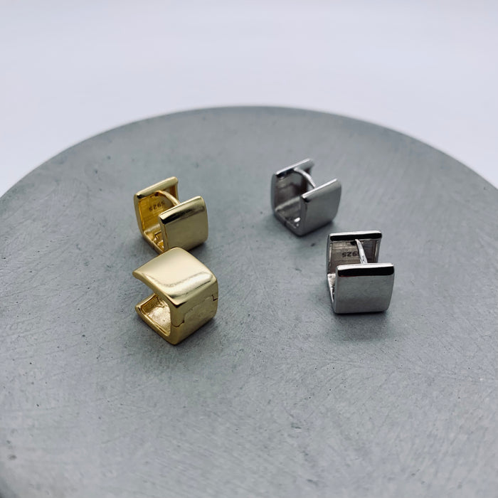 The Little Cube Huggie Earrings