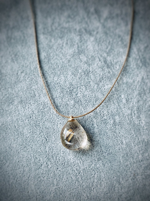 Rutile Pebble Crystal Necklace