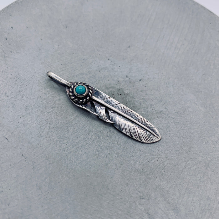 Feather with Turquoise Pendant