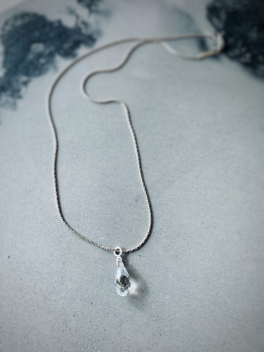 Unicorn Crystal Drop With Sterling Silver Necklace