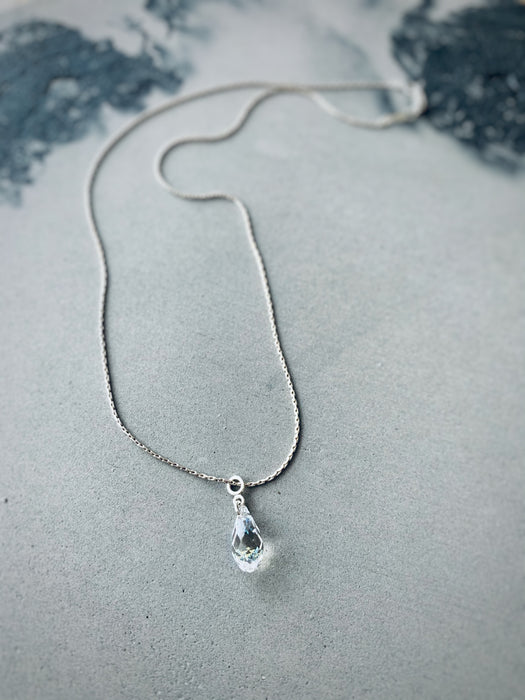 Unicorn Crystal Drop With Sterling Silver Necklace