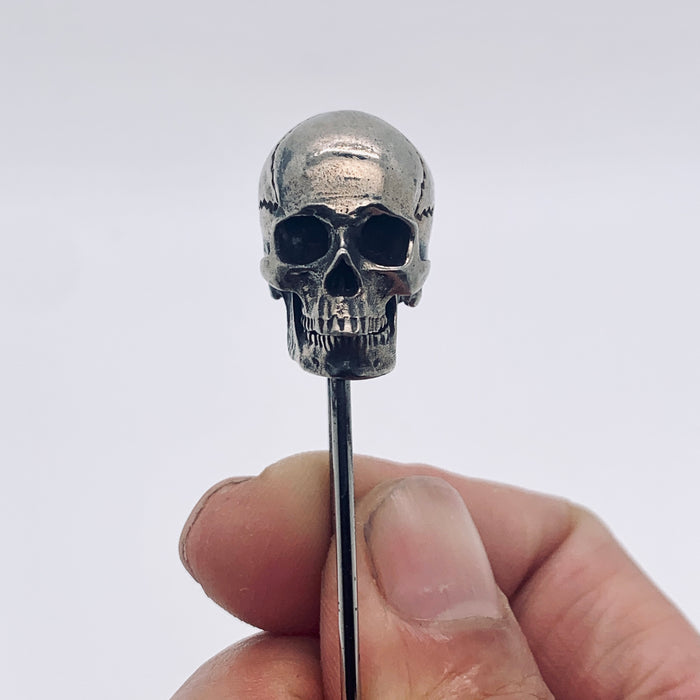 Silver Skull Brooch