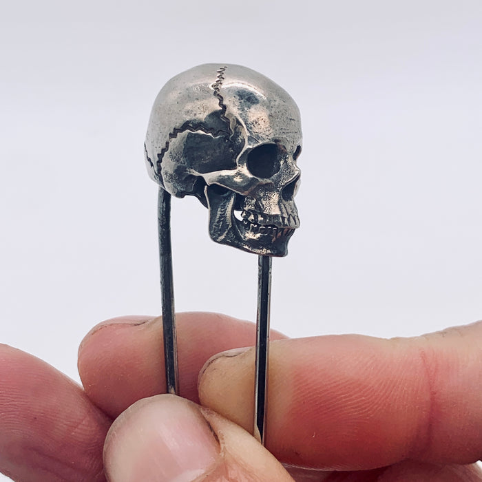 Silver Skull Brooch