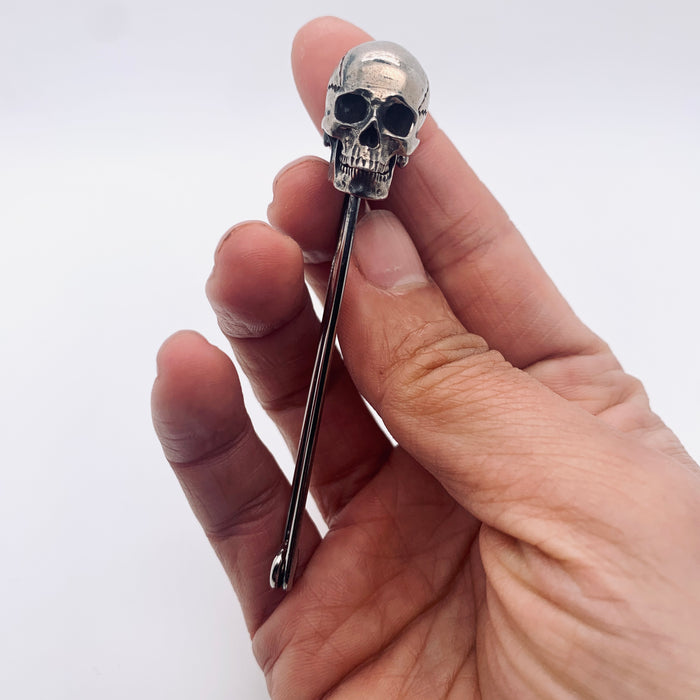 Silver Skull Brooch