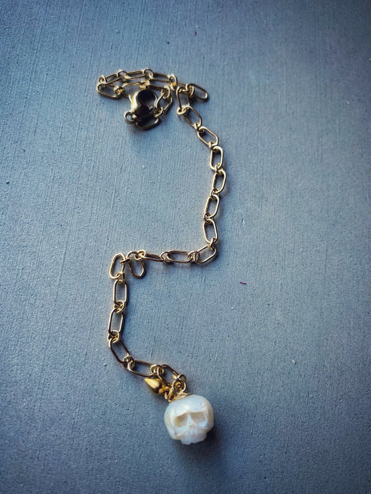 Pearl Skull Bracelet