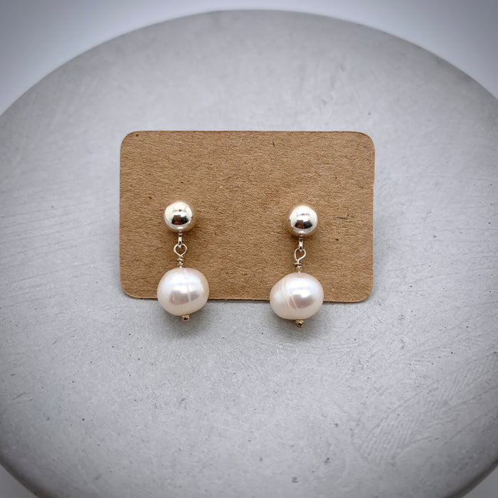 Silver Pearl Earrings