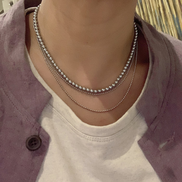 The Grey Pearl Multi-Chain Necklace