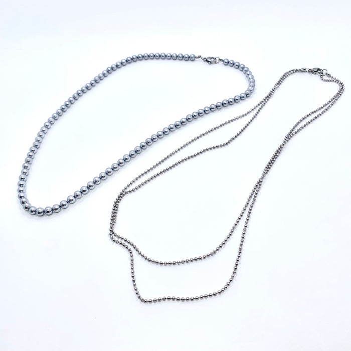 The Grey Pearl Multi-Chain Necklace