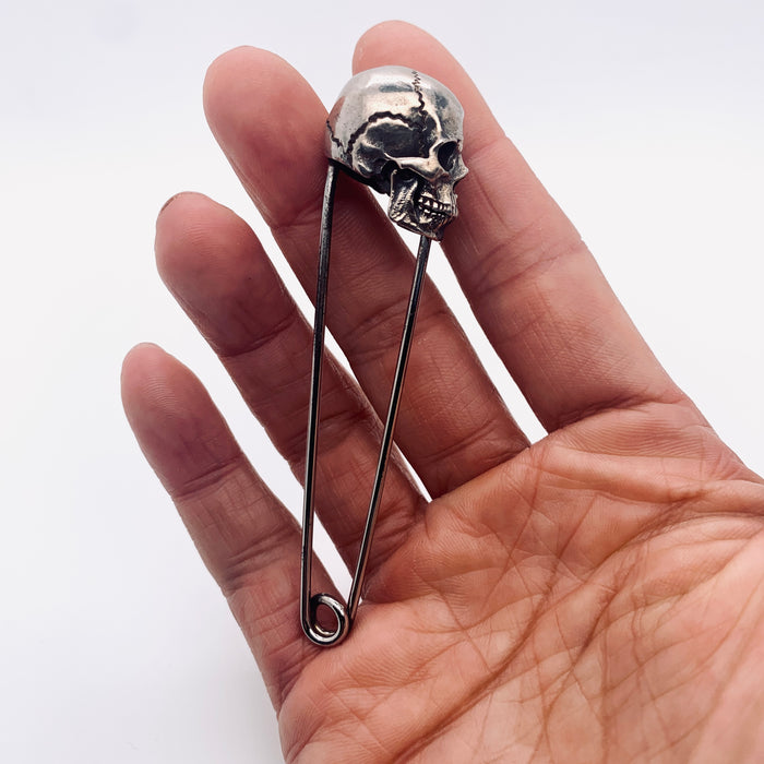 Silver Skull Brooch