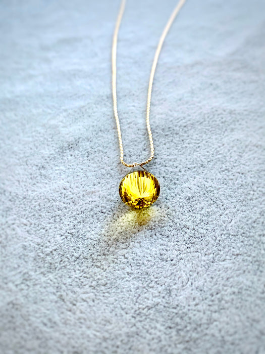 Citrine Water Drop Crystal Necklace