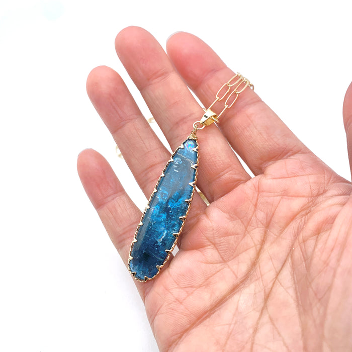 Teal Blue Kyanite Necklace