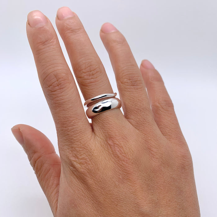 Irregular Double Loop Textured Ring