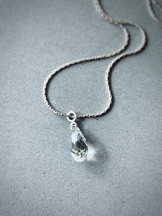 Unicorn Crystal Drop With Sterling Silver Necklace