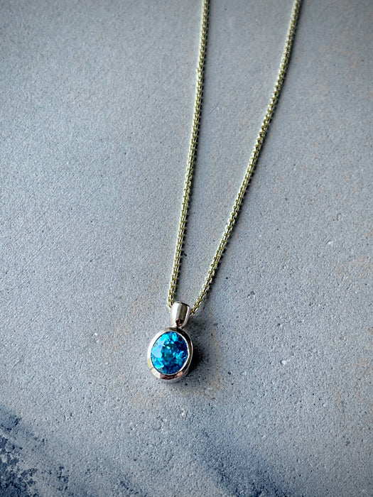 Natural Blue Zircon Necklace