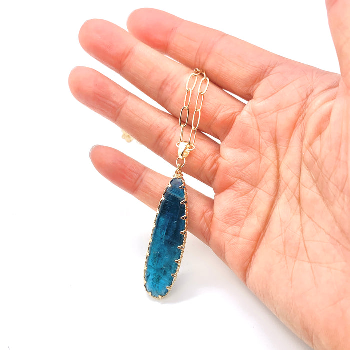 Teal Blue Kyanite Necklace