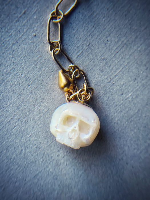 Pearl Skull Bracelet