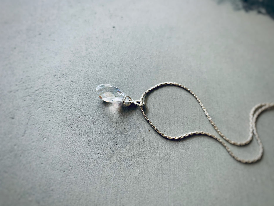 Unicorn Crystal Drop With Sterling Silver Necklace