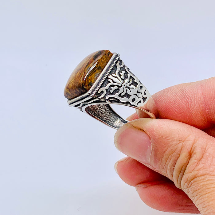 Namibian Golden Pietersite Ring