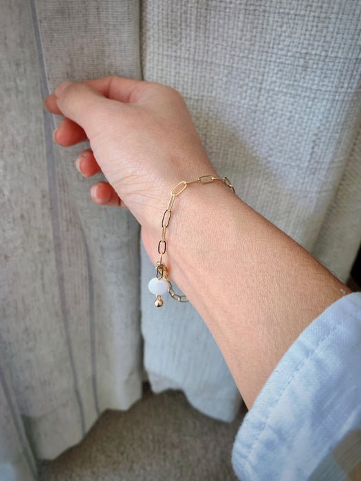 Rectangular Link Golden Bracelet